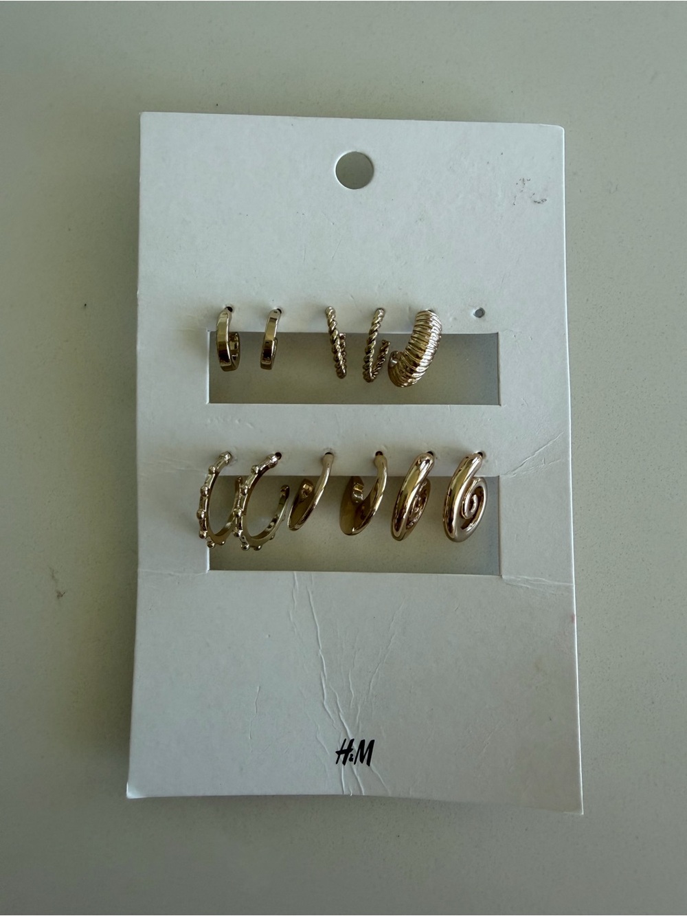 H&M Gold-Tone Mixed Hoop Earring Set - 5 Pairs- NwT